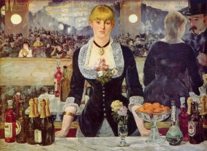 Bar i Folies-Bergère av Edouard Manet, 1881 - 82. (Kilde: Wikimedia commons)