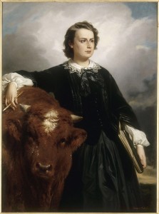 Edouard Louis Dubufe: Rosa Bonheur with bull.1857.